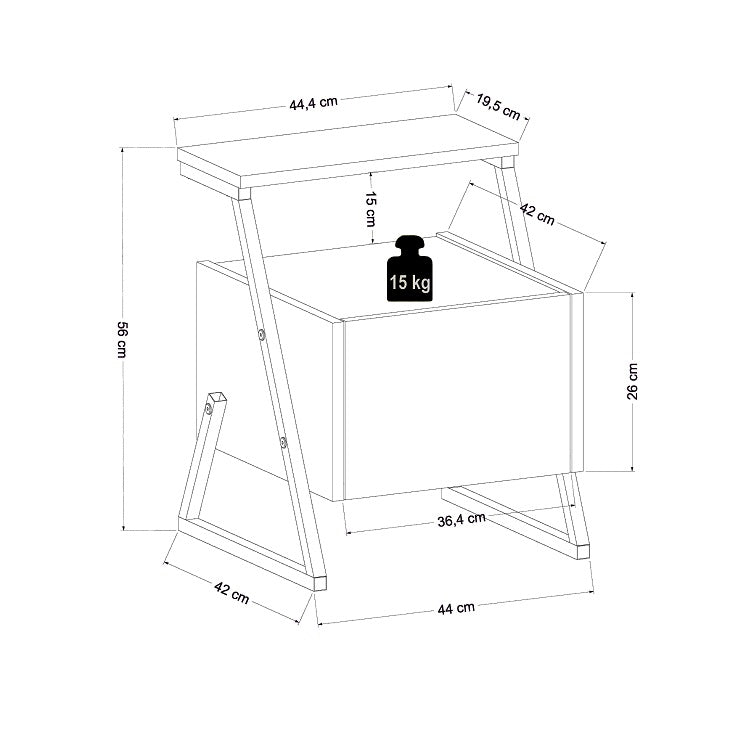 Minimalist White Wooden Bedside Table Cabinet Dimensions - Modular Wood -1