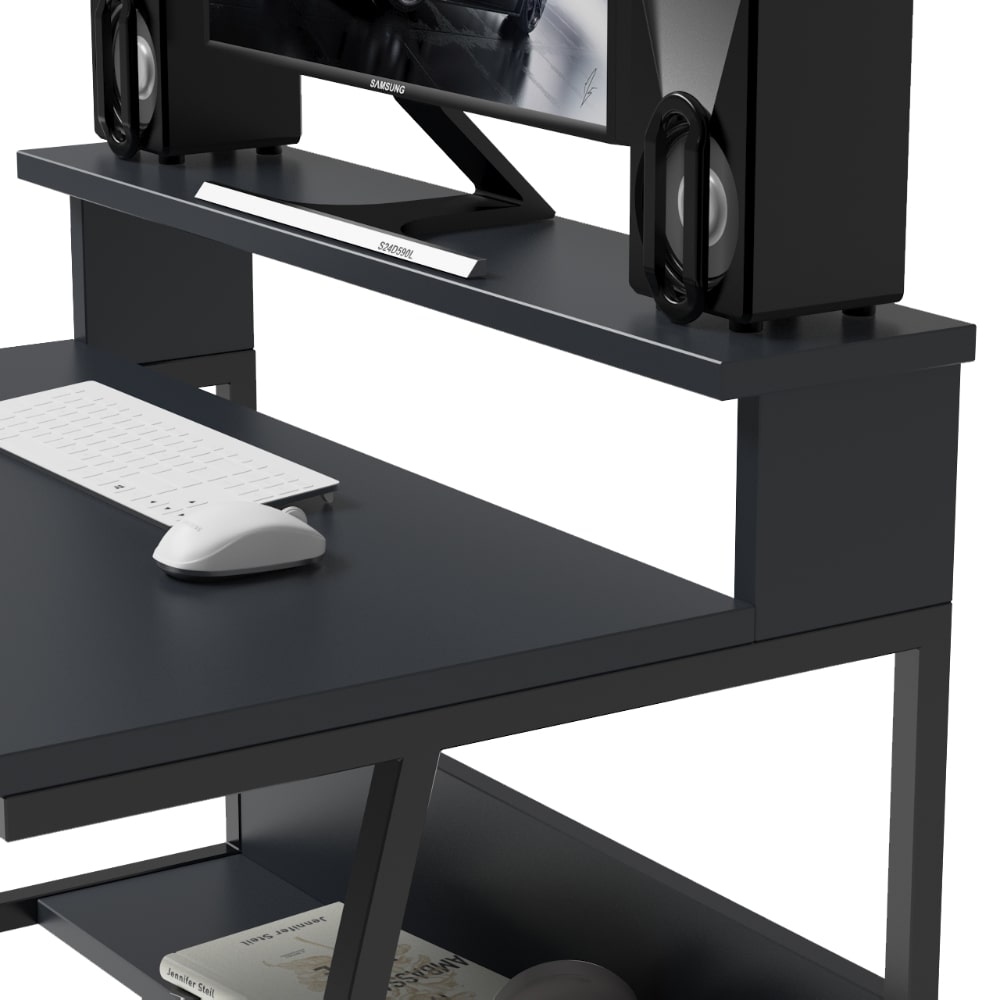 
                  
                    Black Minimalist Wooden Computer Desk - Modular Wood - 5
                  
                