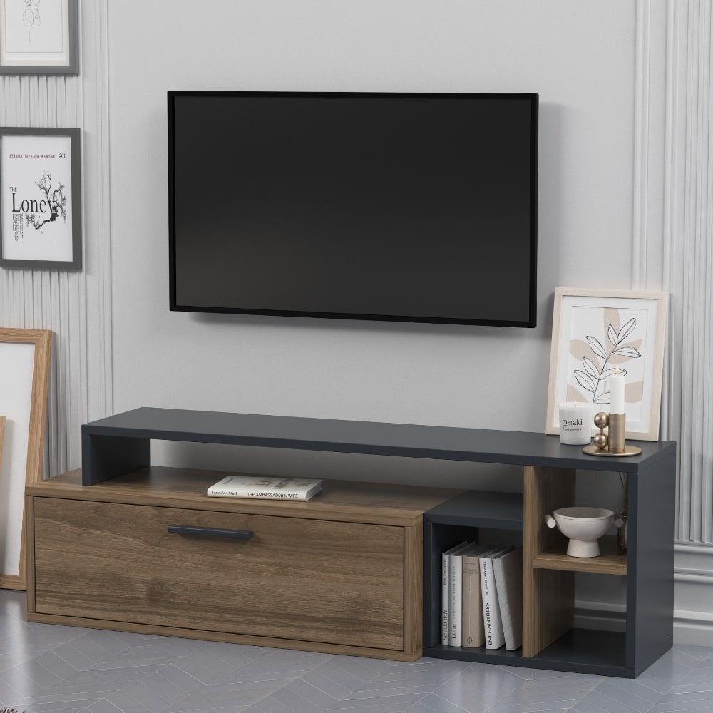 
                  
                    Brown Wooden Adjustable TV Cabinet Stand - Modular Wood - 3
                  
                