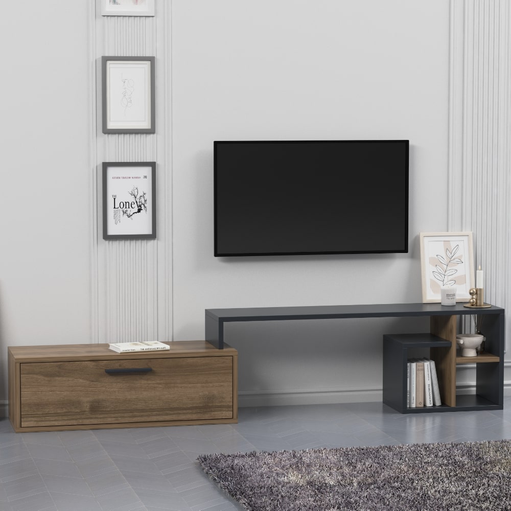 
                  
                    Brown Wooden Adjustable TV Cabinet Stand - Modular Wood - 5
                  
                