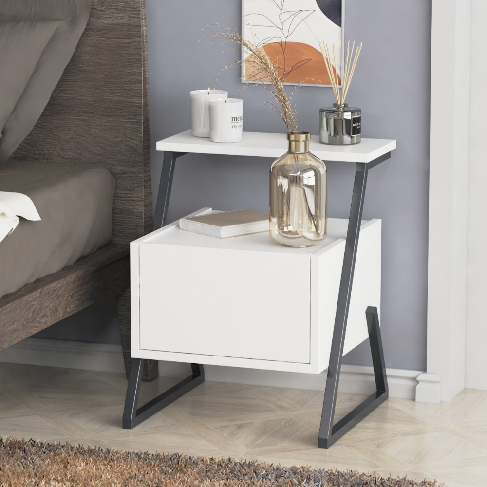 
                  
                    Minimalist White Wooden Bedside Table Cabinet - Modular Wood - 1
                  
                