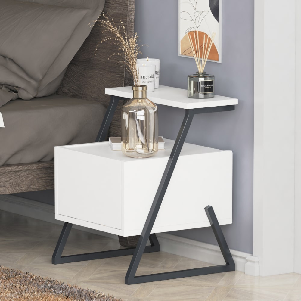 
                  
                    Minimalist White Wooden Bedside Table Cabinet - Modular Wood - 2
                  
                