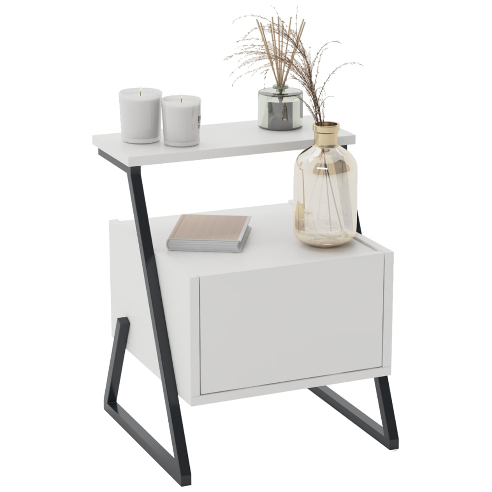 
                  
                    Minimalist White Wooden Bedside Table Cabinet - Modular Wood - 3
                  
                