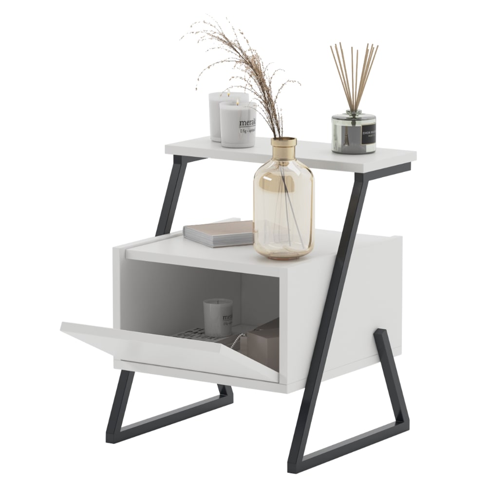 
                  
                    Minimalist White Wooden Bedside Table Cabinet - Modular Wood - 5
                  
                