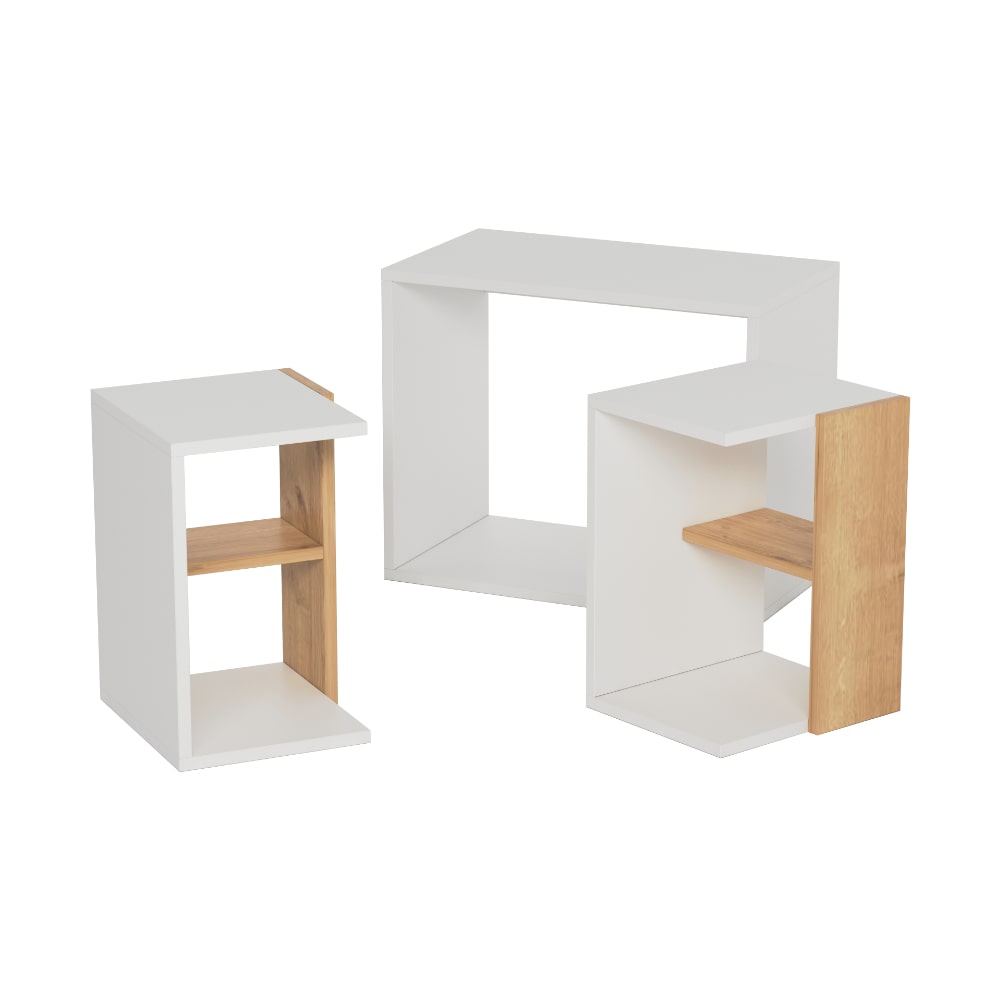 
                  
                    Minimalist White Wooden Nesting Table - Modular Wood - 7
                  
                