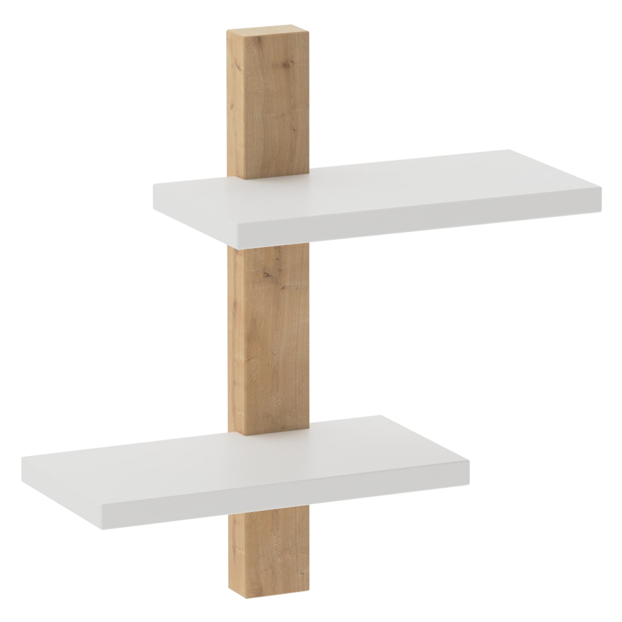 
                  
                    White Floating Wooden Wall Shelf - Modular Wood - 1
                  
                