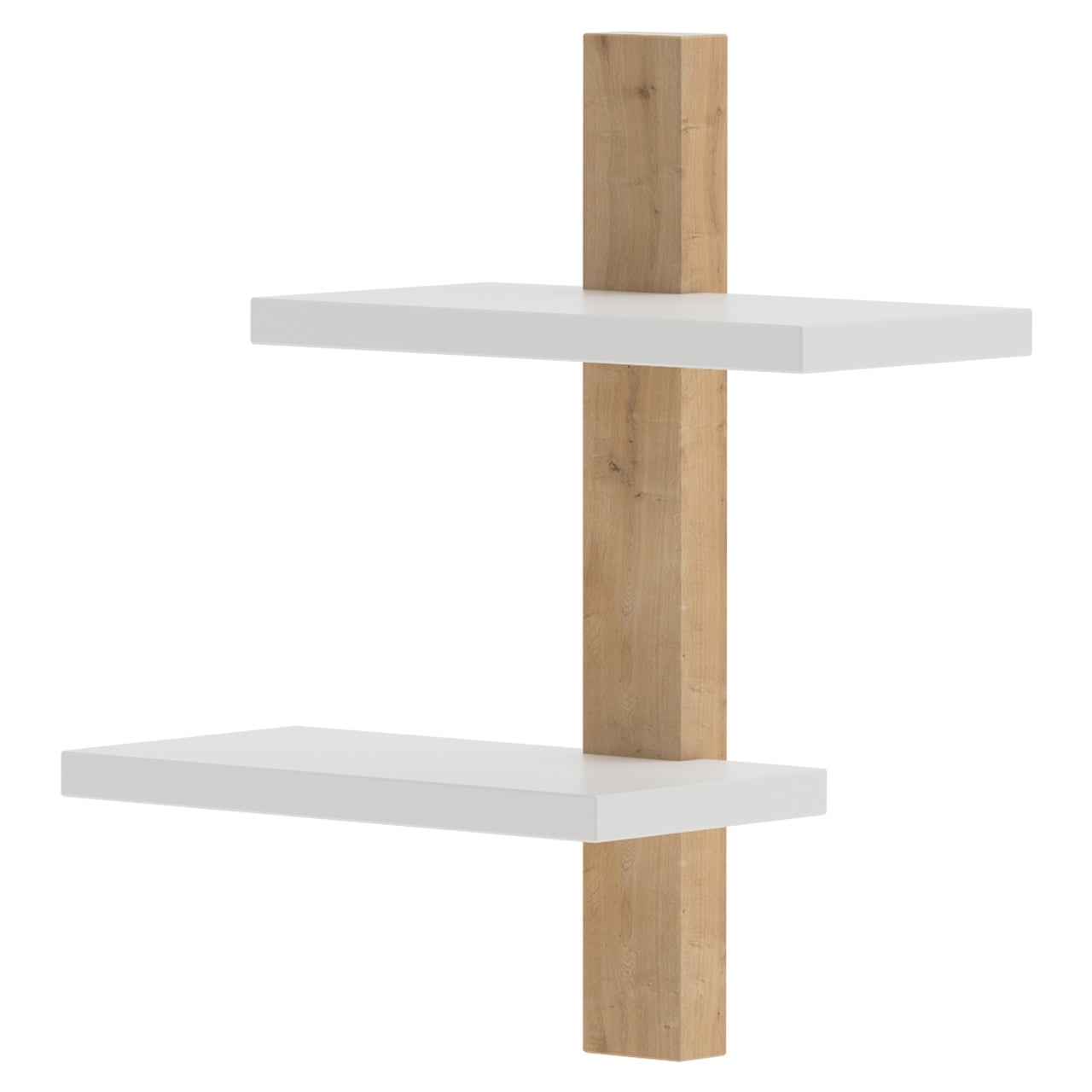 
                  
                    White Floating Wooden Wall Shelf - Modular Wood - 2
                  
                