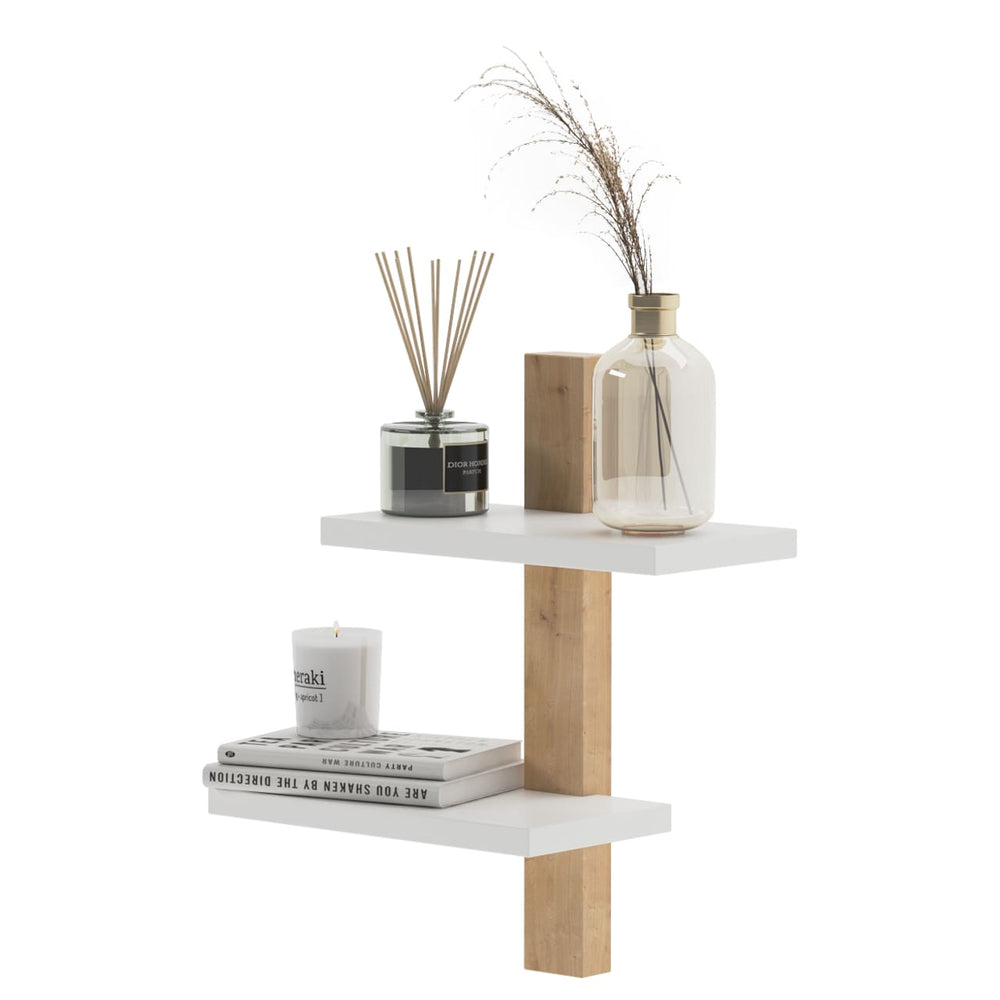 
                  
                    White Floating Wooden Wall Shelf - Modular Wood - 6
                  
                